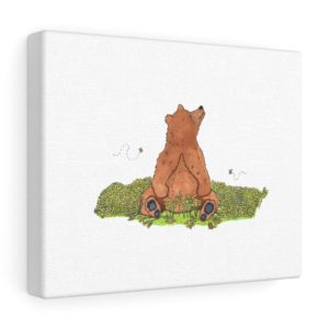 Bear Stops to Smell the Flowers - Canvas Gallery Wraps