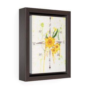 Compass Daffodil Watercolor - Vertical Framed Premium Gallery Wrap Canvas