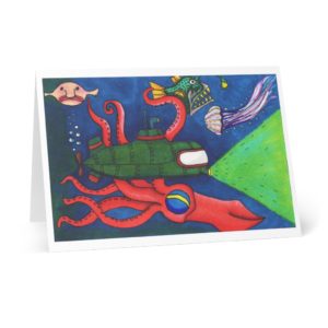 Submarine Search - Color Pen and Ink - Greeting Cards (8 pcs)