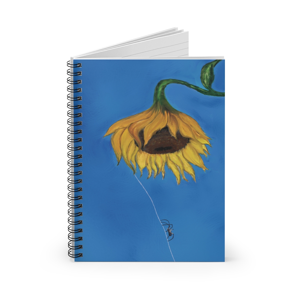 Spider and Sunflower Spiral Notebook - Ruled Line - Image 2
