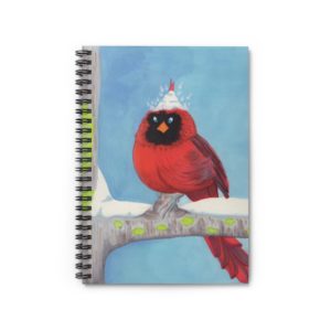 Cardinal in Snow Spiral Notebook - Ruled Line