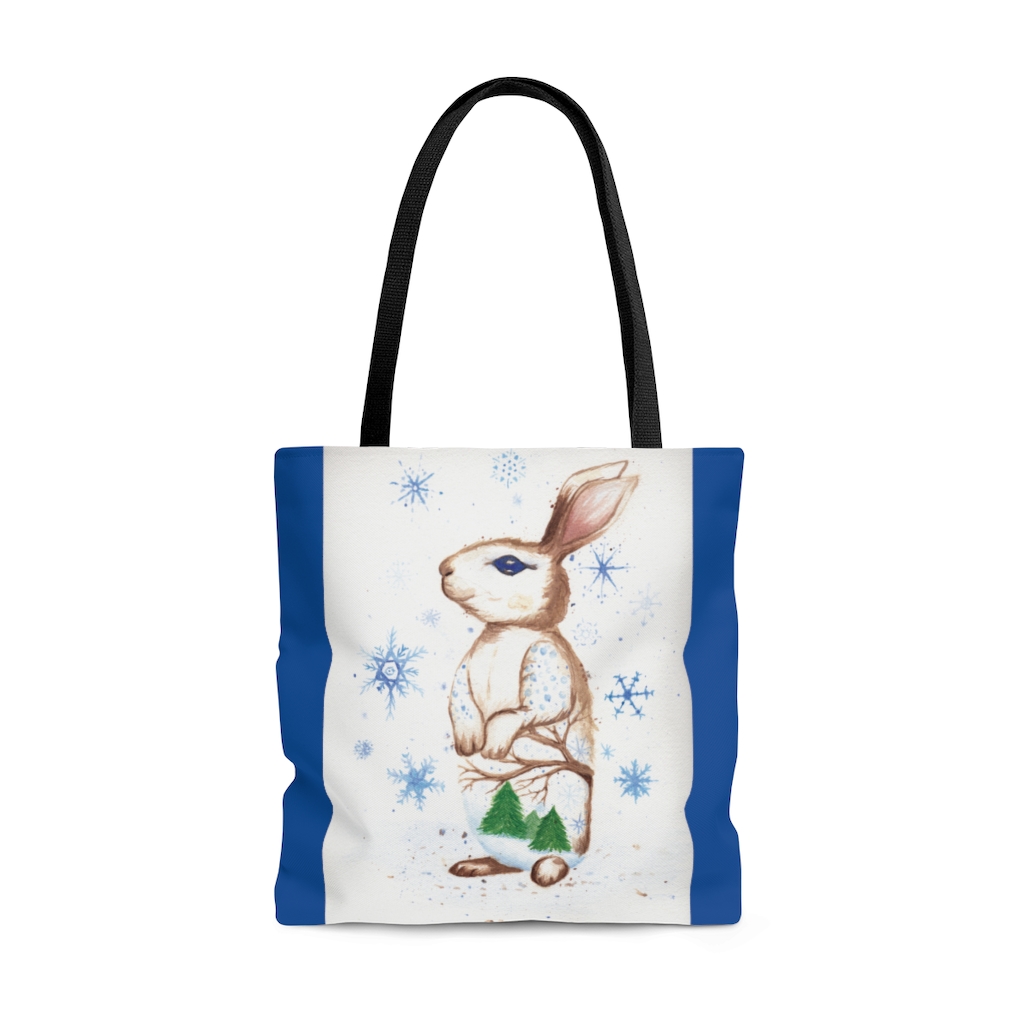 Snowy Bunny AOP Tote Bag