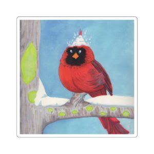 Cardinal in The Snow Square Stickers