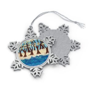 Dancing Trees Pewter Snowflake Ornament