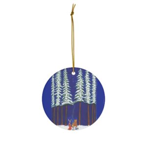 Fire with Friends Round Ceramic Ornaments