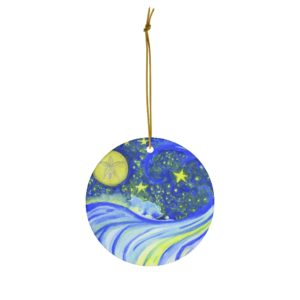 My Dreams Are Made On Waves' Design Round Ceramic Ornaments