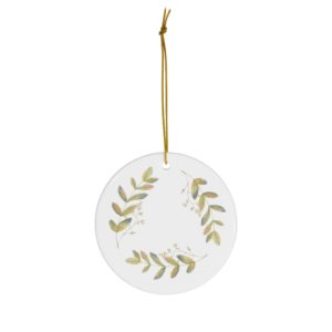 Botanical Triangle Round Ceramic Ornaments