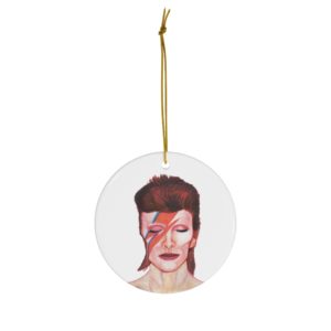 David Bowie Round Ceramic Ornaments