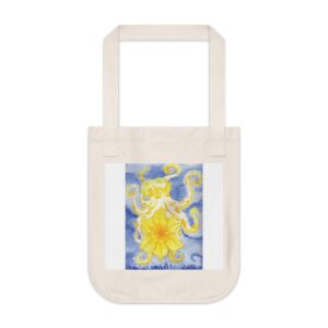 Octopus Holding Daffodil Organic Canvas Tote Bag - Stylish and Practical Carryall for Everyday Use